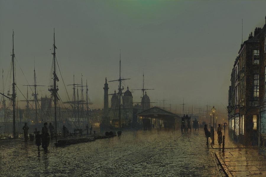 Hull Docks at Night Painting by John Atkinson Grimshaw
