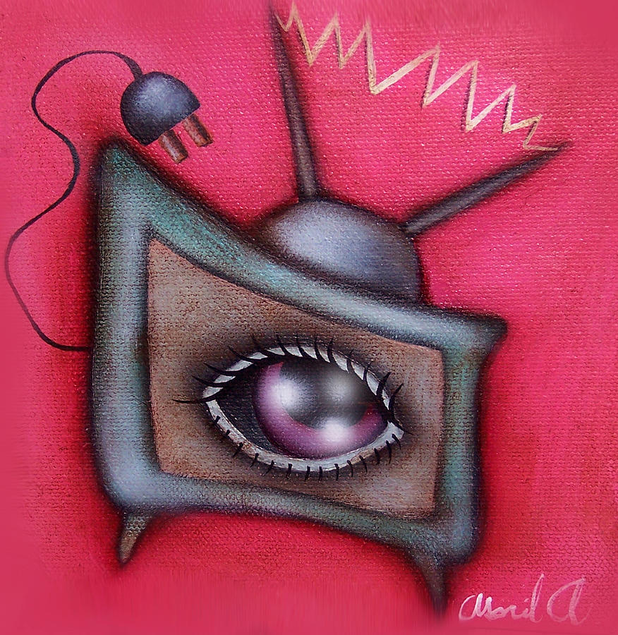 Human TV Painting by Abril Andrade
