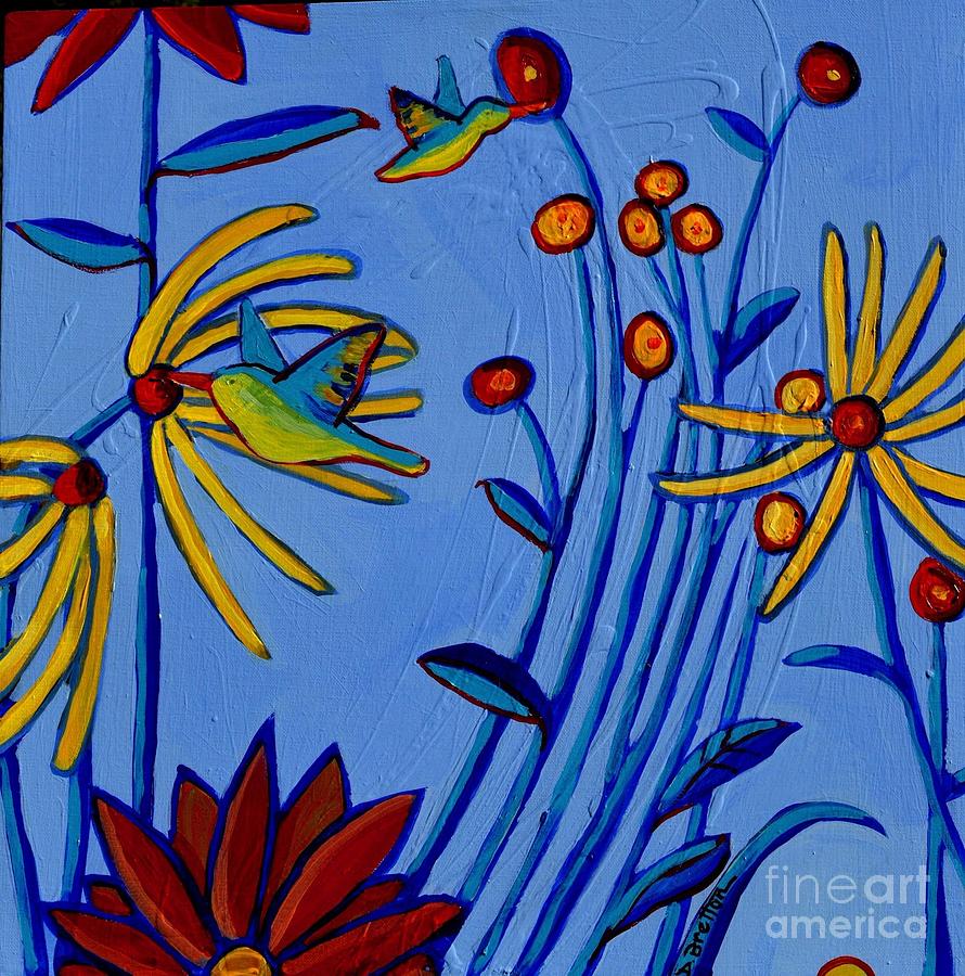 Flower Painting - Humming Along by Debra Bretton Robinson
