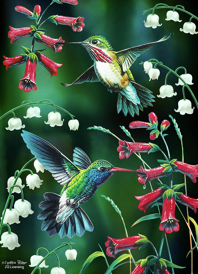 Hummingbird Painting - Humming Birds 2 by JQ Licensing