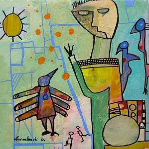 Acrylic Painting - Humming Birds by Andrew Lewandowski Acrylic Painting - Humming Birds by Andrew Lewandowski