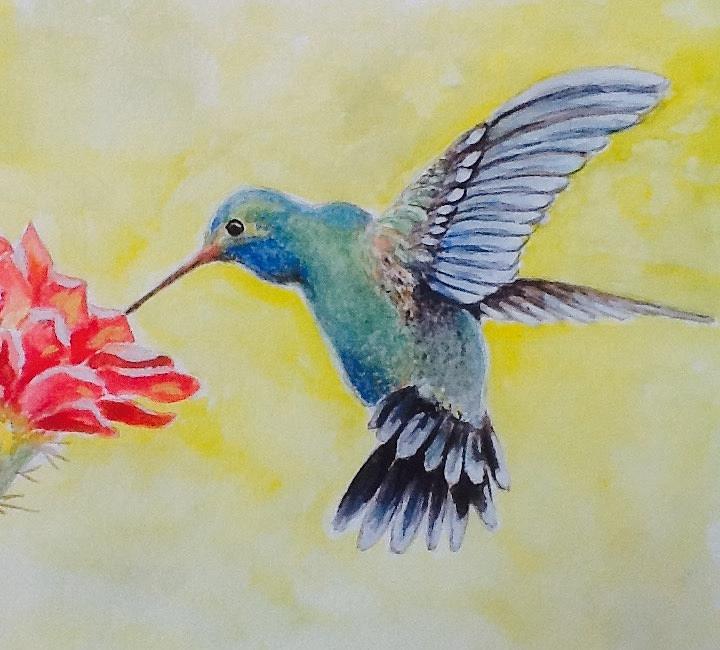 Hummingbird 2 Painting by Pechez Sepehri