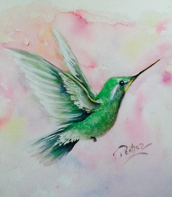 Hummingbird 3 Painting by Pechez Sepehri