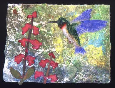 Hummingbird And Penstemon Mixed Media by Joan Lyon Hummingbird And Penstemon Mixed Media by Joan Lyon