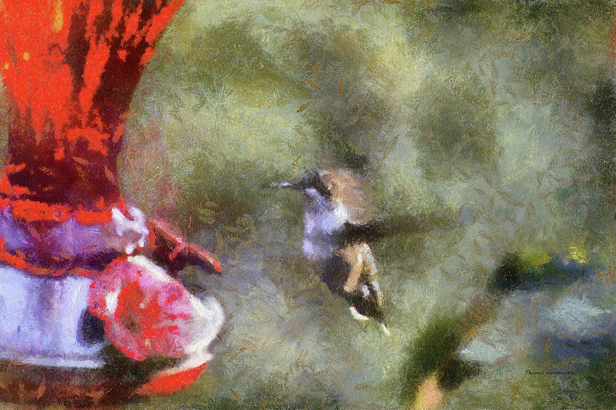 HummingBird At Sunrise Ready For A Sip PA Mixed Media by Thomas Woolworth