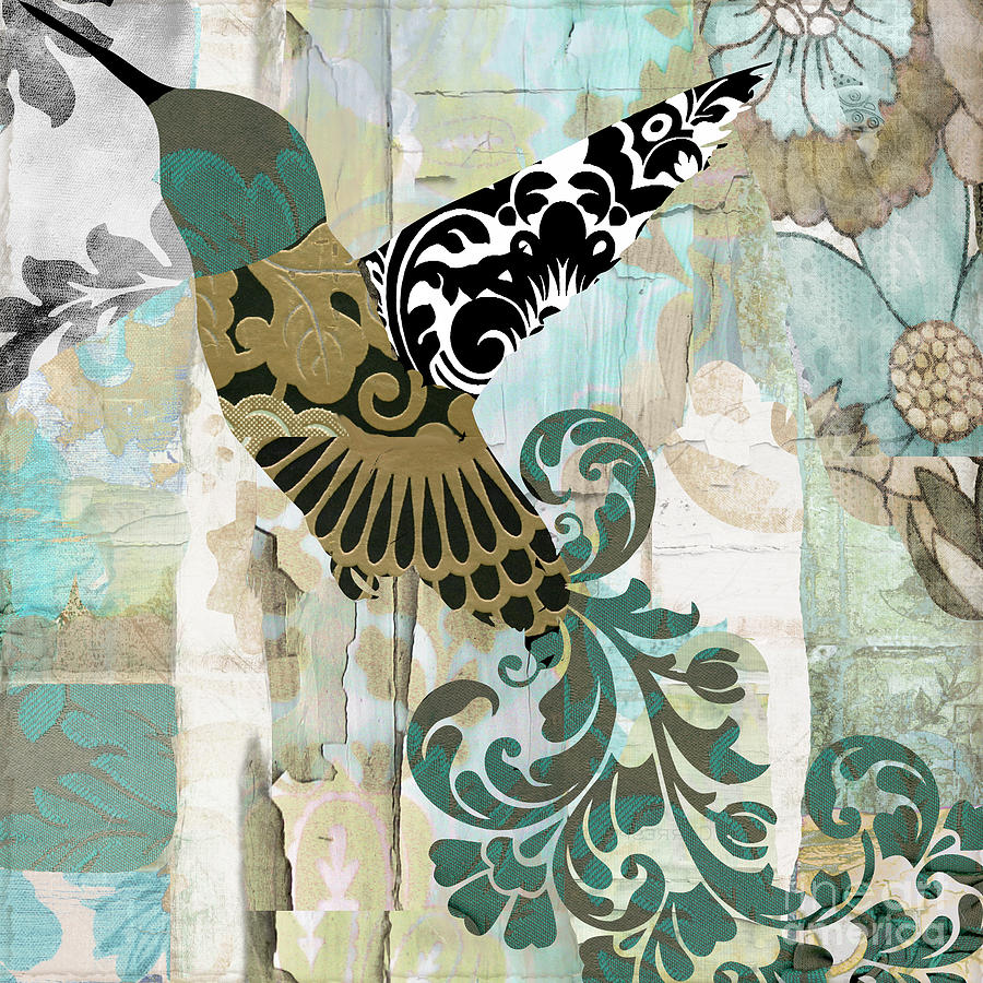 Hummingbird Painting - Hummingbird Batik by Mindy Sommers