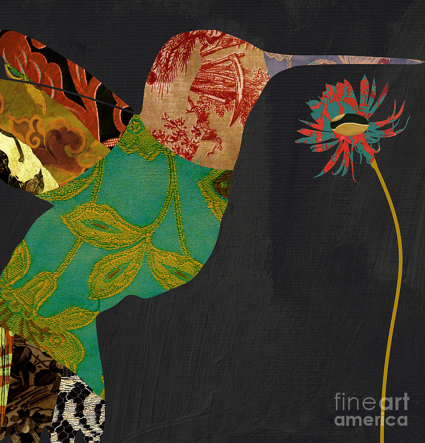 Hummingbird Brocade IV Painting by Mindy Sommers