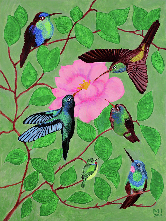 Hummingbird Cafe Painting by Marilyn Borne