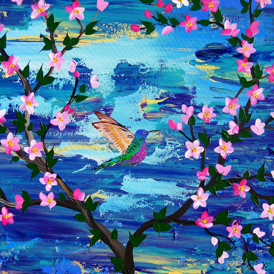 Hummingbird Painting - Hummingbird by Cathy Jacobs