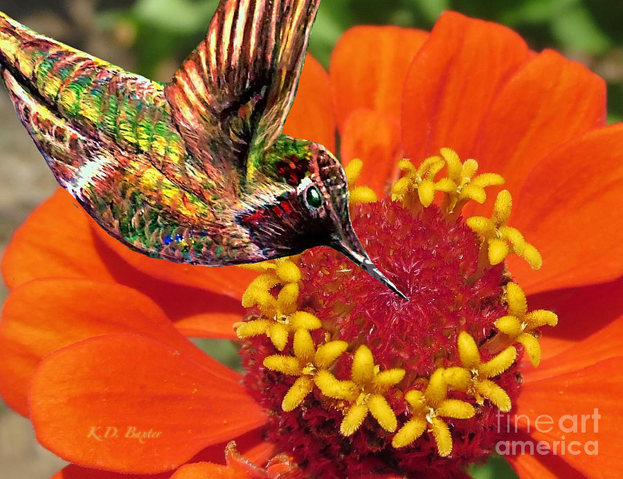 Hummingbird Delight Painting by Kimberlee Baxter