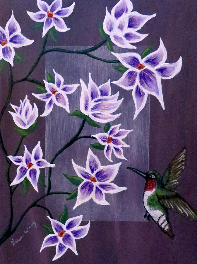 Hummingbird Delight Painting by Teresa Wing