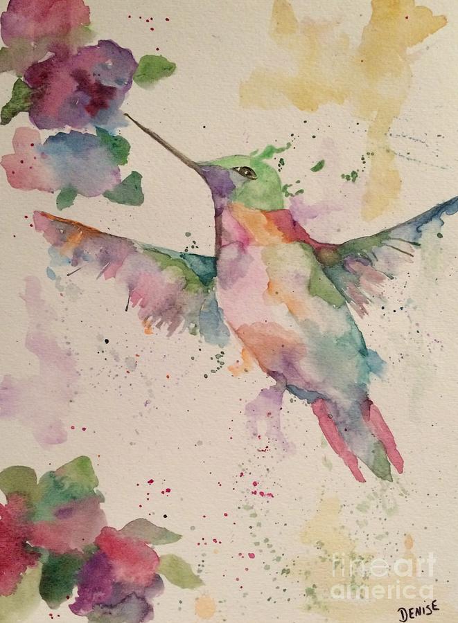 Hummingbird Painting by Denise Tomasura