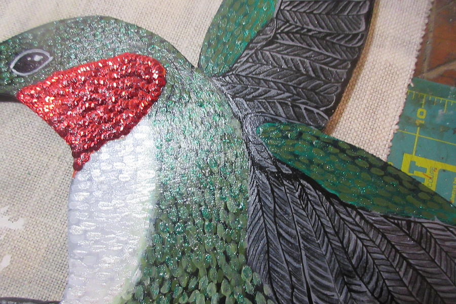 Hummingbird detail Painting by Patricia Arroyo