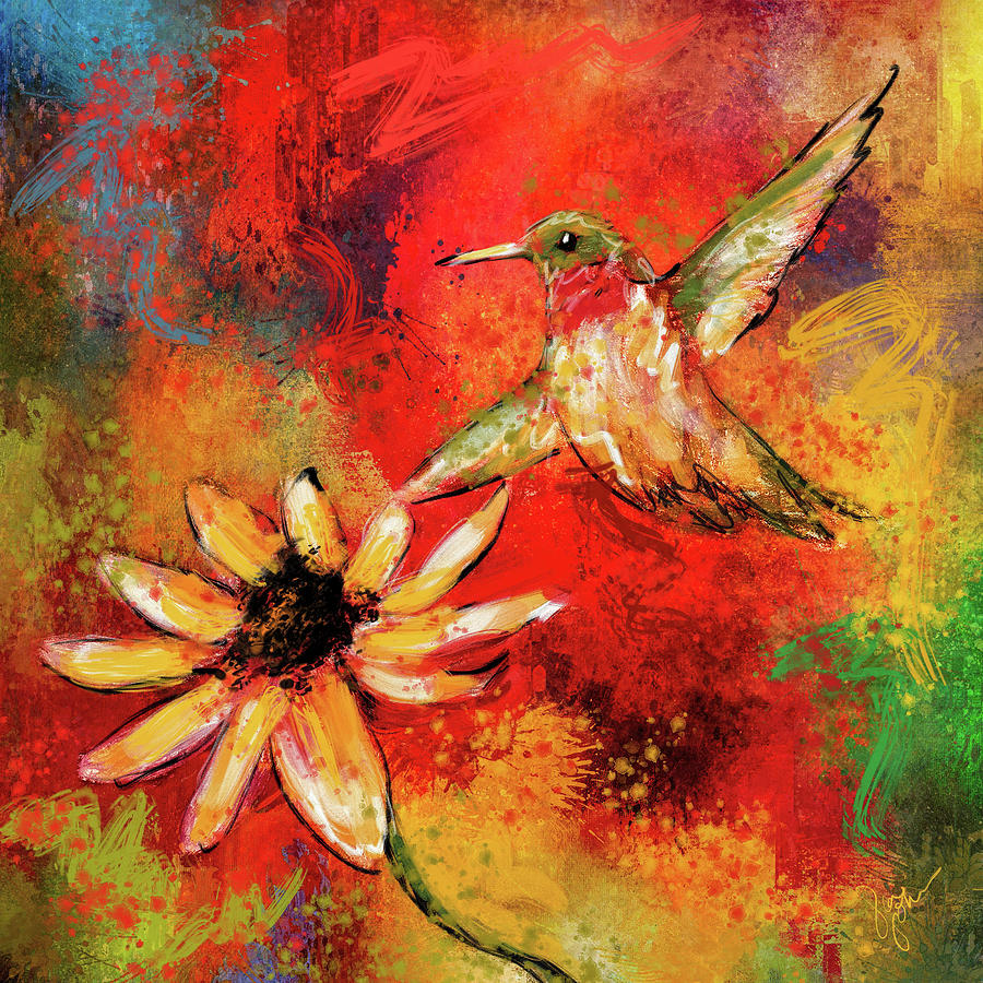 Hummingbird Energy Painting by Jai Johnson