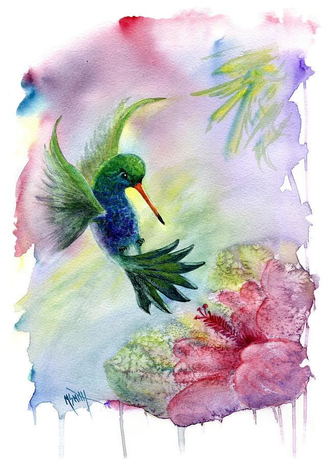 Hummingbird Happiness Painting by Marilyn Smith