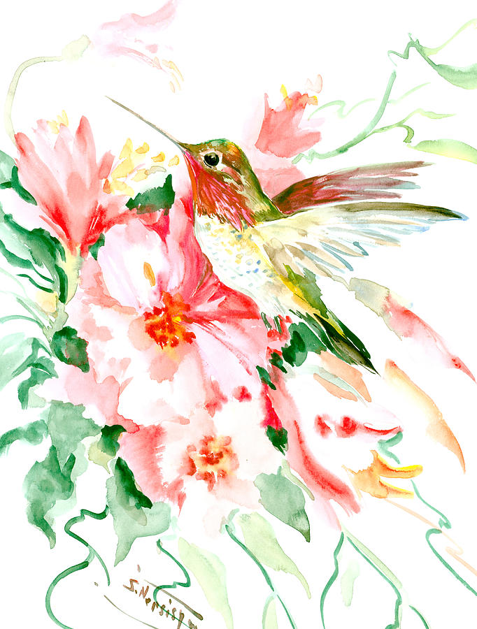 Hummingbird Hawaii Painting by Suren Nersisyan