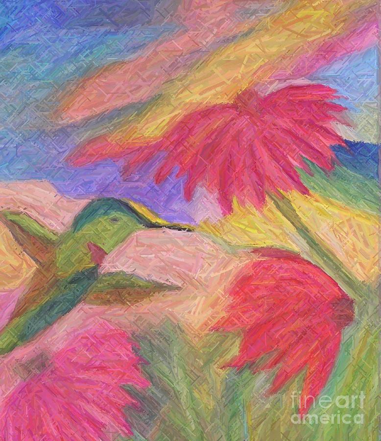Hummingbird Mixed Media - Hummingbird Heaven by Anne Ditmars