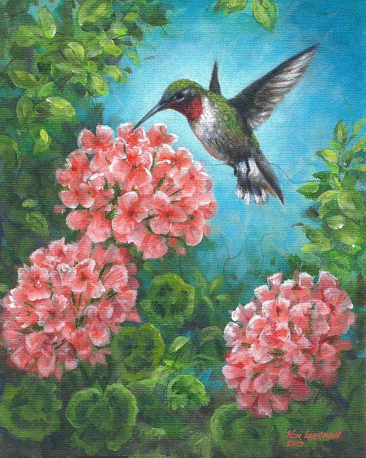 Hummingbird Heaven Painting by Kim Lockman
