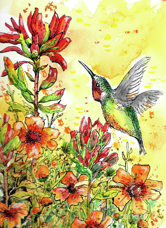 Hummingbird Heaven Painting by Terry Banderas