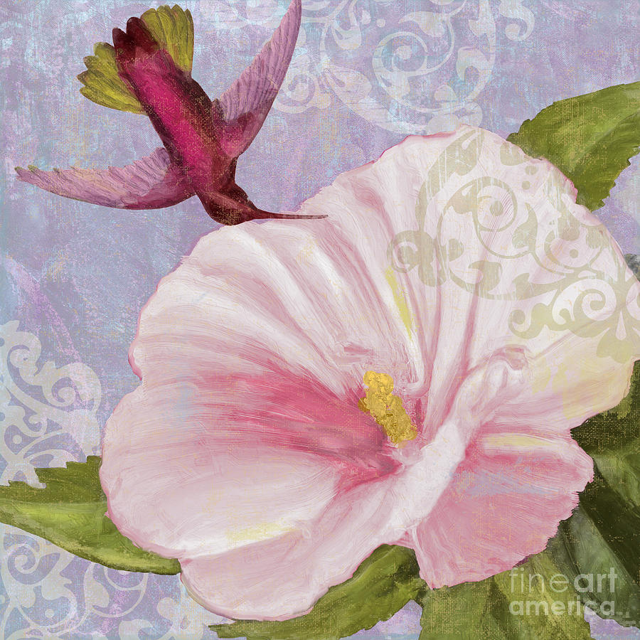 Hummingbird Hibiscus II Painting by Mindy Sommers