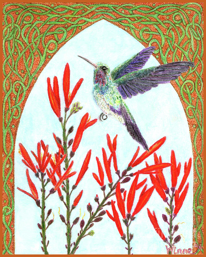 Hummingbird in Opening Painting by Lise Winne