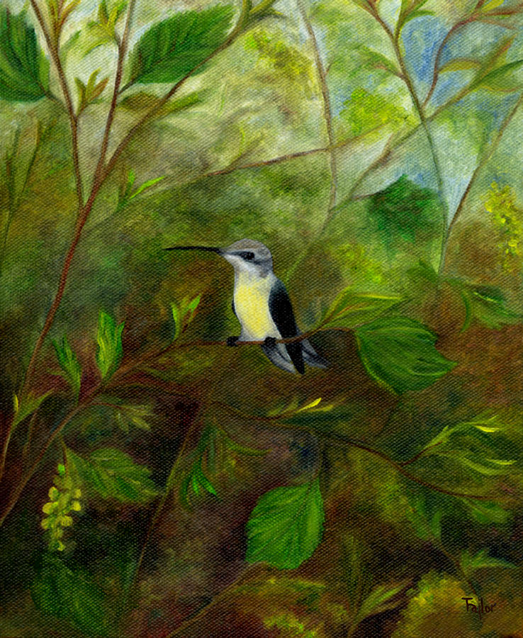 Hummingbird in Pollen Painting by FT McKinstry