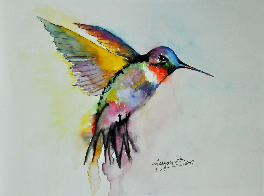 Hummingbird in watercolor Painting by Margarete Bom - Fine Art America