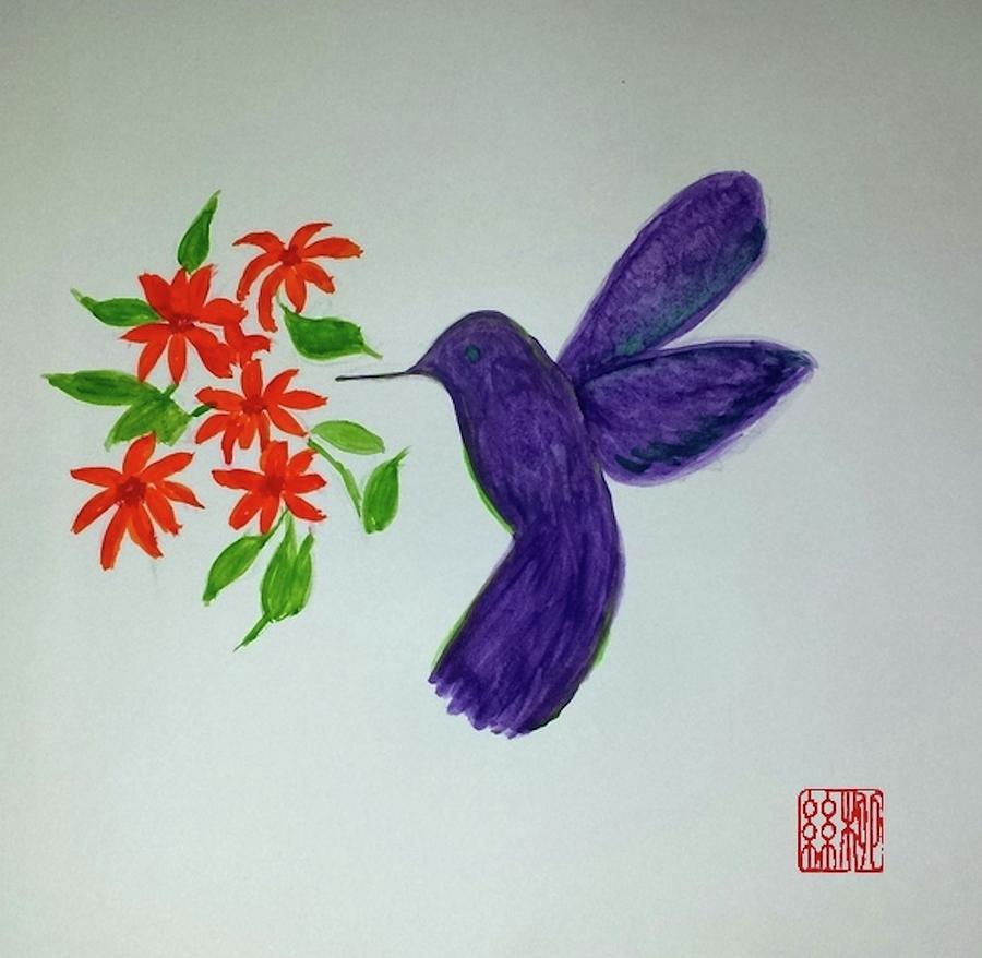 Hummingbird Joy Painting by Margaret Welsh Willowsilk