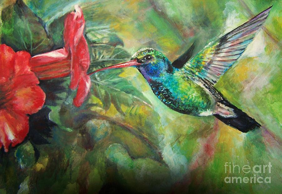 Hummingbird Painting By Laneea Tolley - Fine Art America