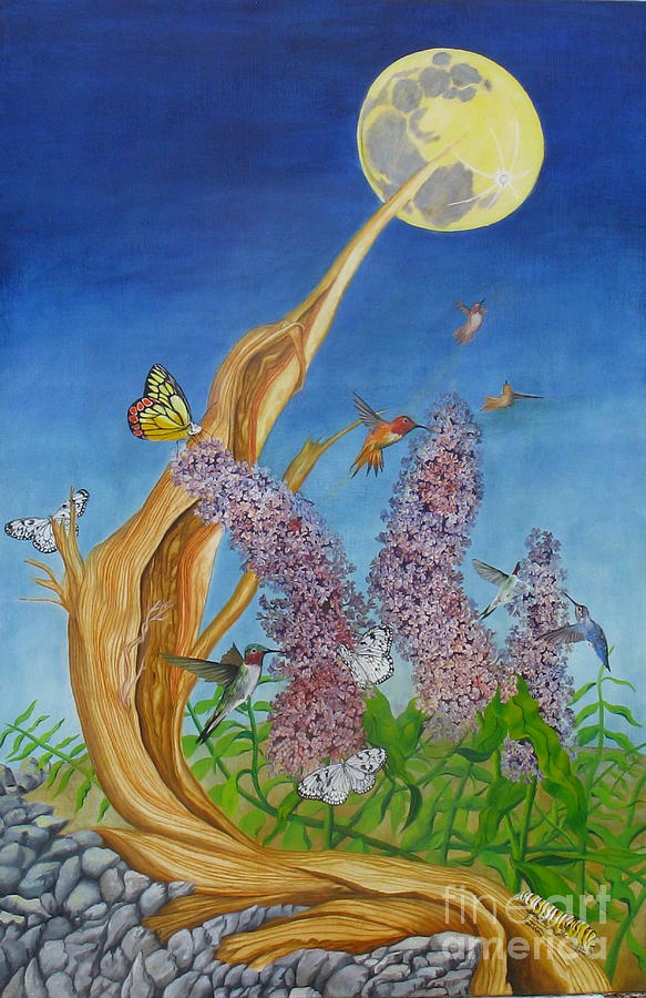 Hummingbird Moon Painting by Richard Dotson