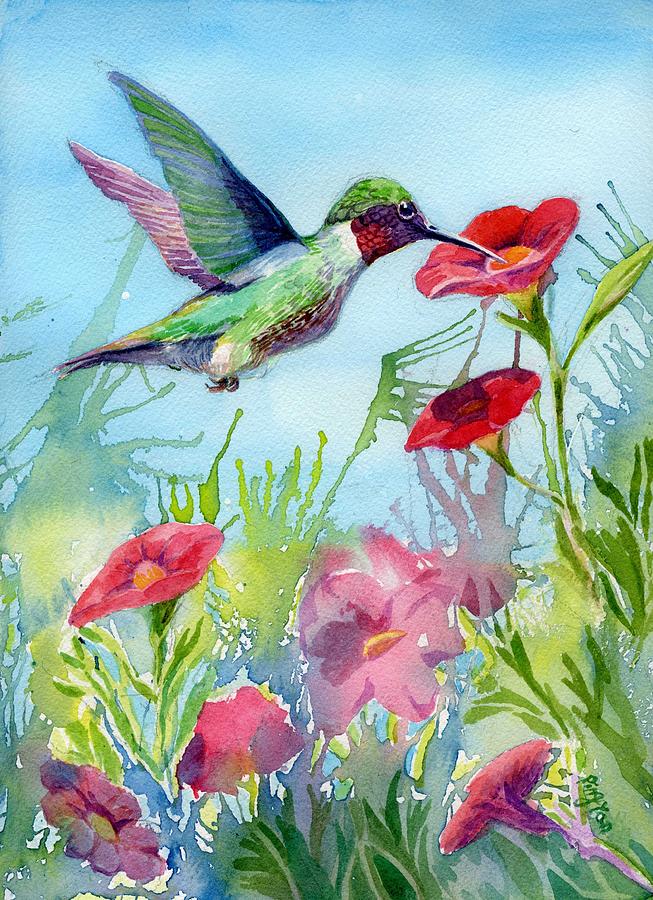Hummingbird Painting by Ping Yan