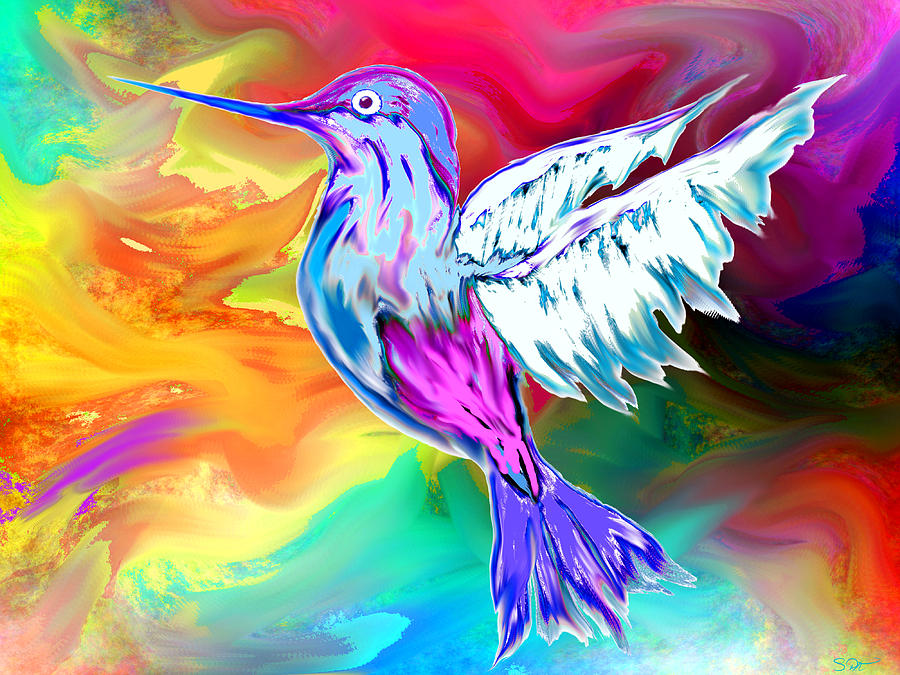 Hummingbird Digital Art - Hummingbird Rhapsody by Abstract Angel Artist Stephen K