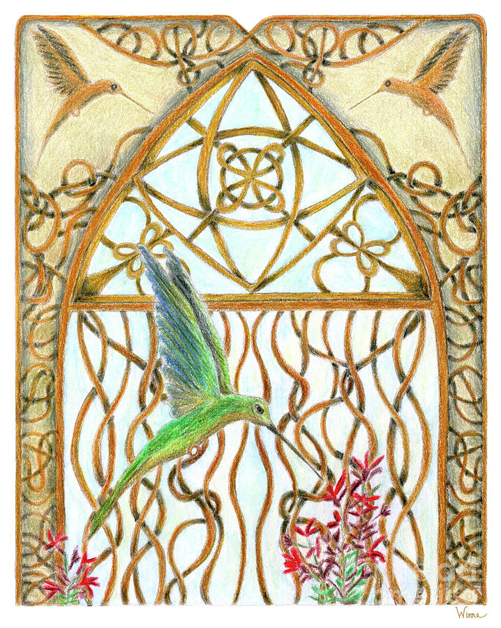 Hummingbird Sanctuary Painting by Lise Winne