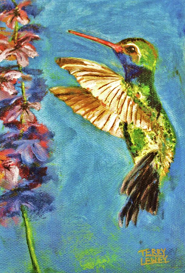 Hummingbird Painting by Terry Lewey - Fine Art America