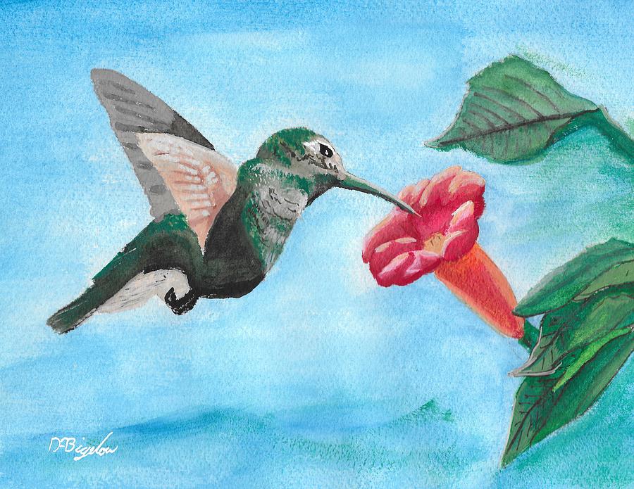 Hummingbird Trumpet Painting by David Bigelow