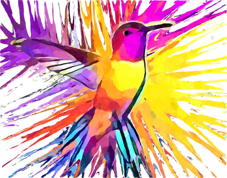 Hummingbird Watercolor Painting by Chris Butler