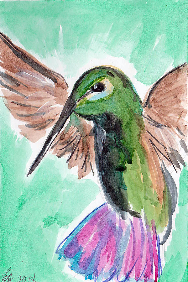 Hummingbird Painting - Hummingbird4 by Loretta Nash