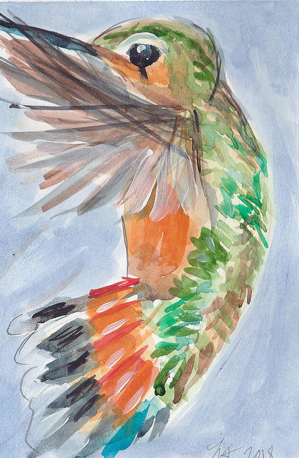Hummingbird87 Painting by Loretta Nash