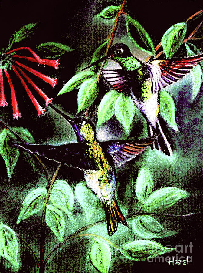 Hummingbird Beauties Painting by Hazel Holland