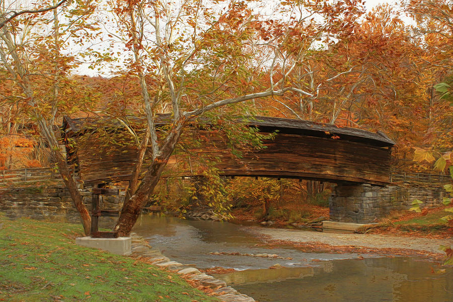 Humpback Bridge in Autumn Photograph by Ola Allen