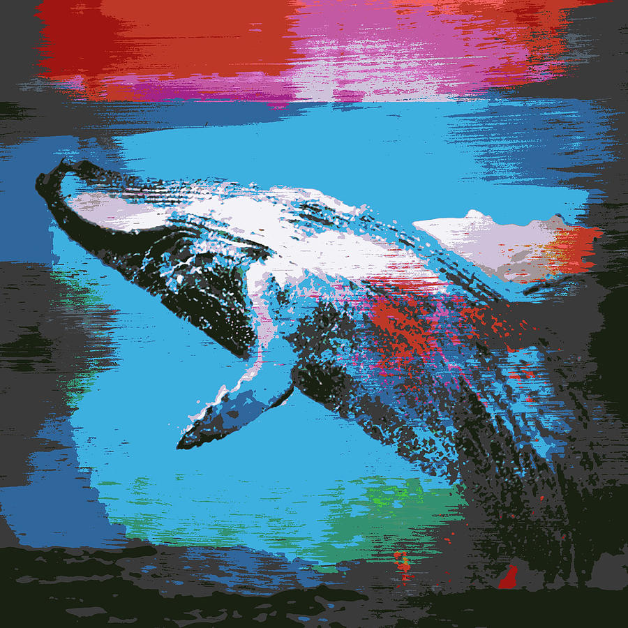 Abstract Digital Art - Humpback Wale v1 by Brandi Fitzgerald