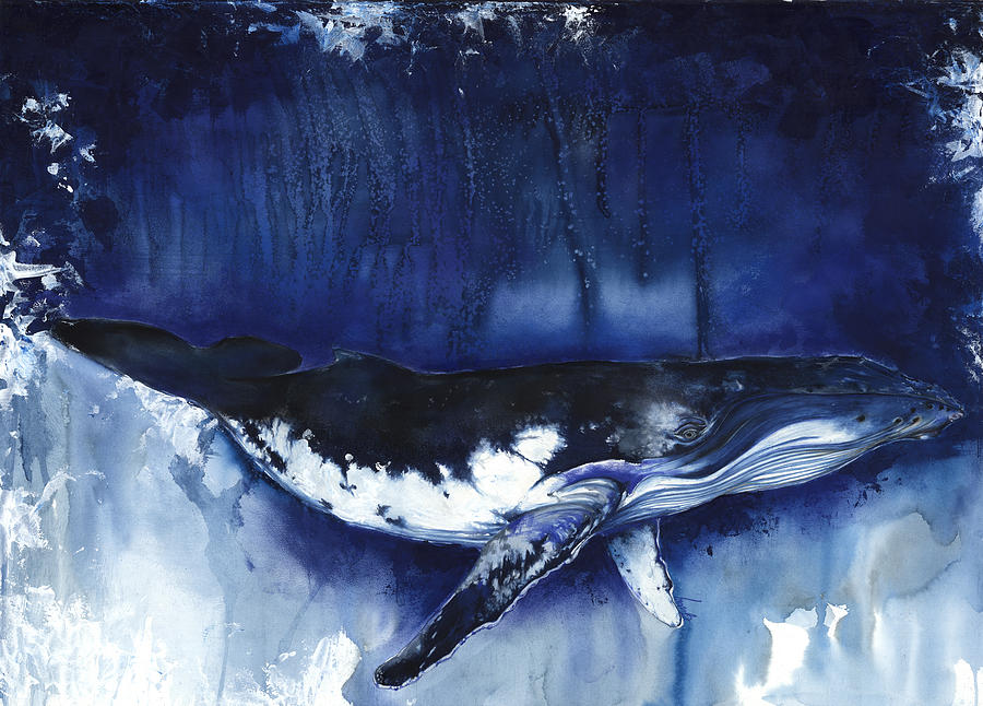 Abstract Mixed Media - Humpback Whale by Anthony Burks Sr