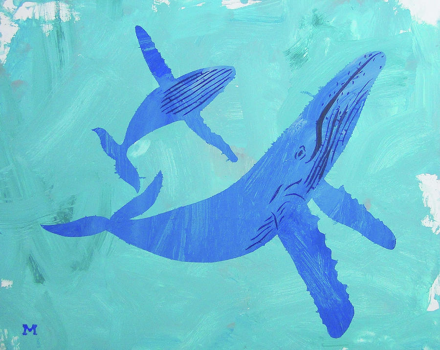 Humpback Whale Painting - Humpback Whales by Candace Shrope