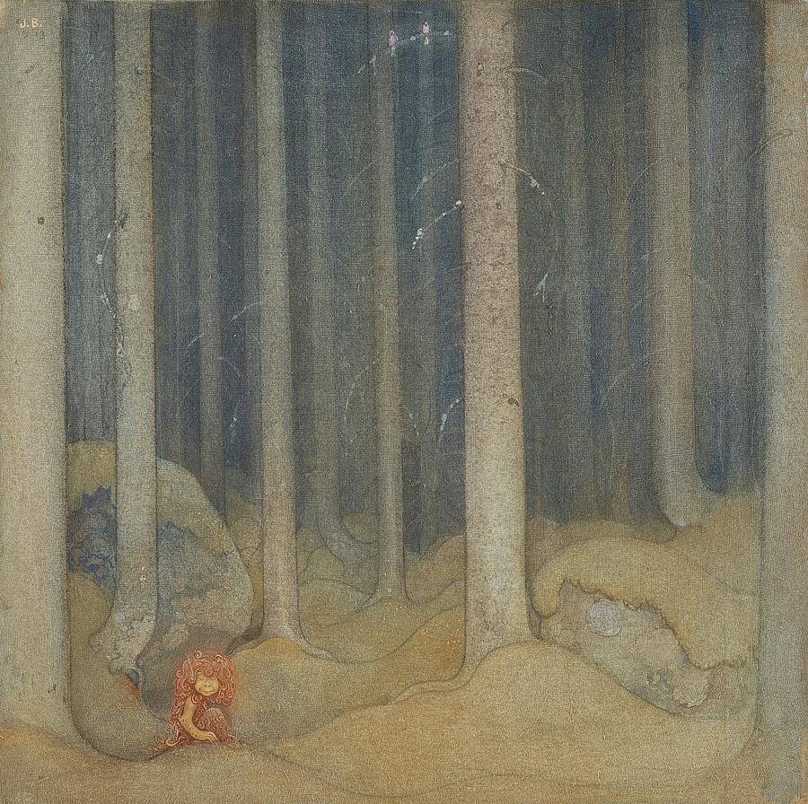 Humpe In The Woods Painting by John Bauer