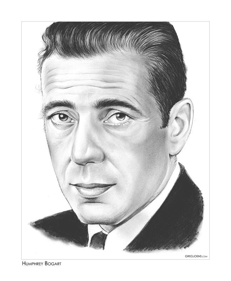 Casablanca Movie Drawing - Humphrey Bogart by Greg Joens