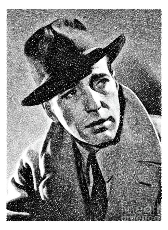 Humphrey Bogart, Vintage Actor By Js Drawing