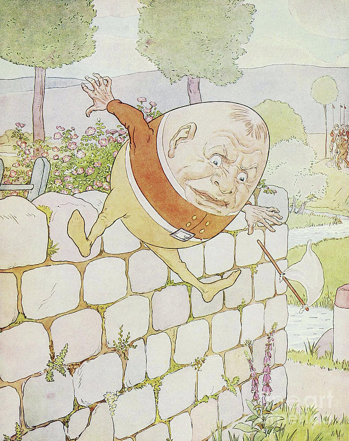 Humpty Dumpty had a great fall Drawing by Leonard Leslie Brooke