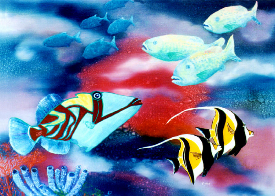 Fish Painting - Humuhumunukunukuapuaa Hawaii State Fish #42 by Donald K Hall