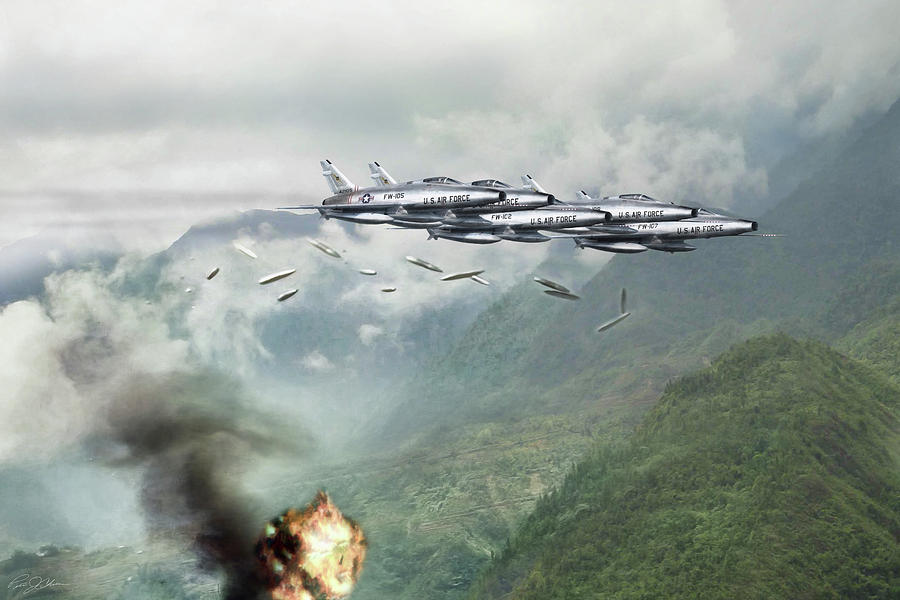 Jet Digital Art - Hun Line Of Fire by Peter Chilelli