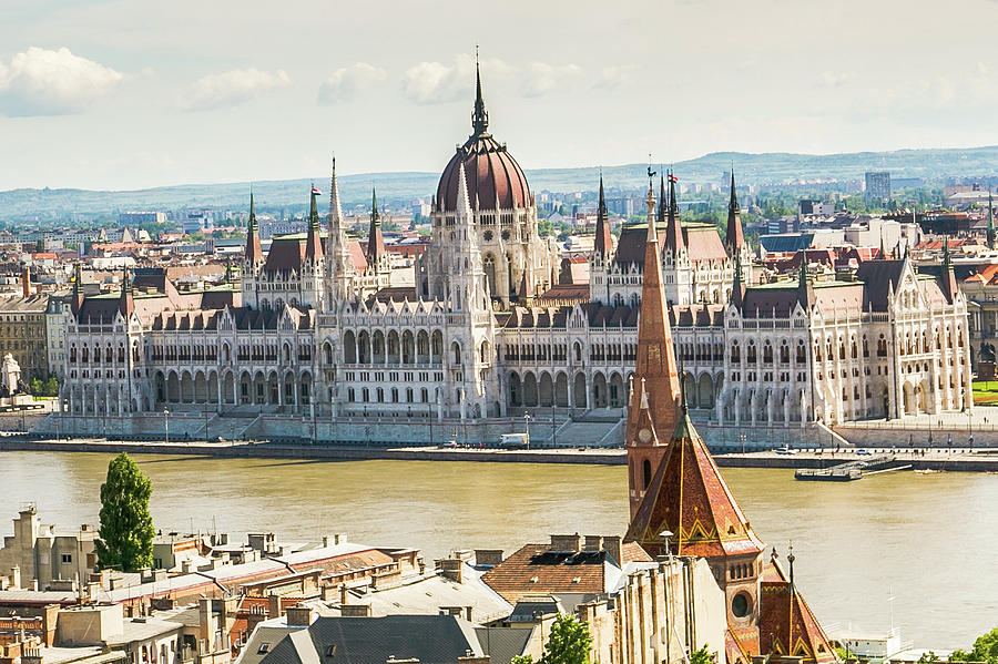 Hungarian Parliament Building Across the Danube Photograph by Lisa ...